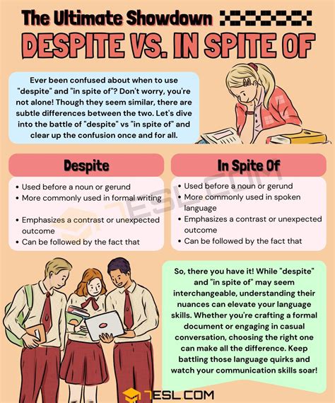 Despite vs. In Spite of: A Guide to Correct Grammar • 7ESL