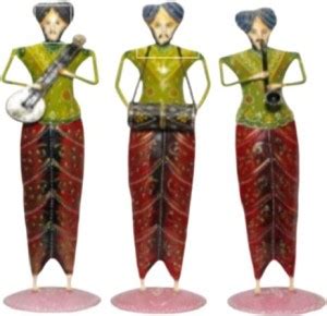 METALCRAFTS showpiece, Standing Sardar set of 3, wrought Iron, acrylic ...