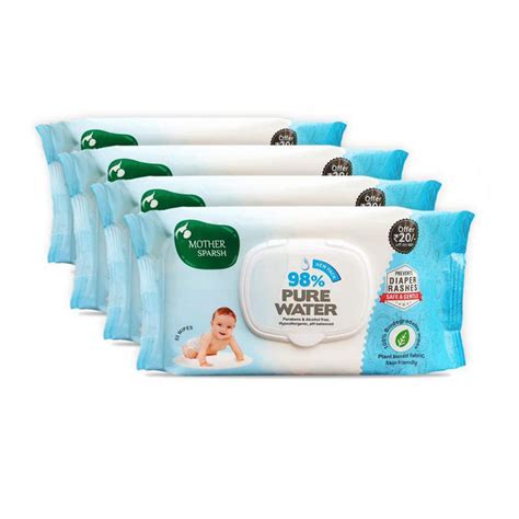 Buy Mother Sparsh Plant Based Fabric Blue Baby Water Based Wipes (Pack ...