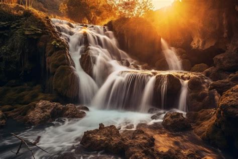 Waterfall Sunset 的图像结果
