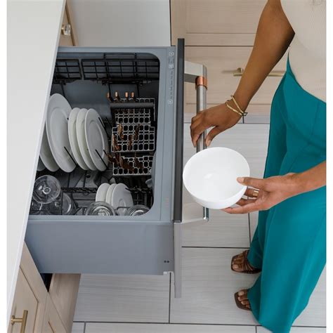 Cafe 24-in Drawer Dishwasher (Matte Black) 46-Decibel Very Quiet Sound ...