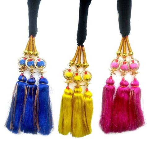 Buy SIYAA Multicolour Paranda Parandi Braid Tassles Hair Accessory For ...