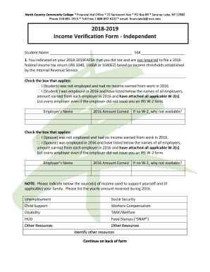 Fillable Online Income Verification Form - Independent Fax Email Print ...