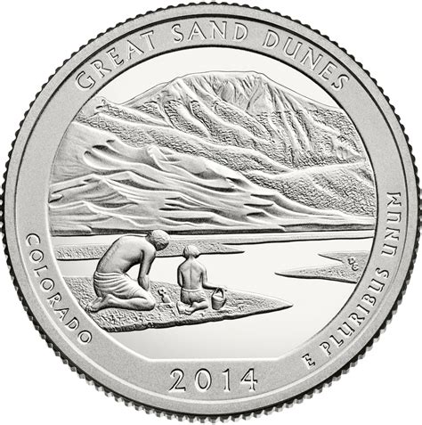 Quarter Dollar 2014 Great Sand Dunes National Park, Coin from United ...
