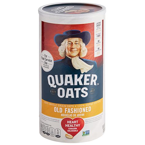 Quaker Old Fashioned Rolled Oats in 42 oz. Containers - 12/Case