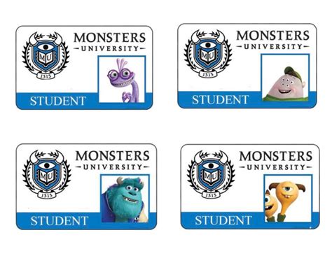 Monsters University Id Card Template