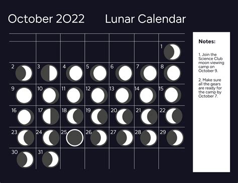 Blank Moon Calendar
