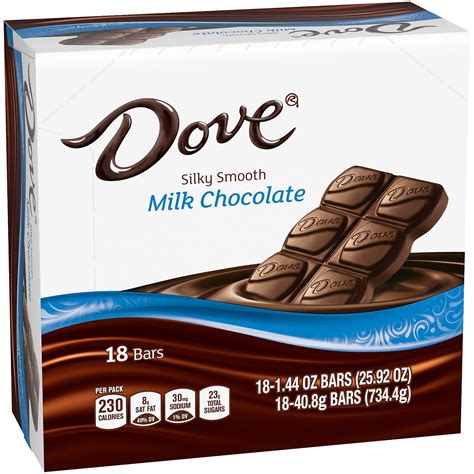 Mars Dove Milk Chocolate Candy Bars, Silky Smooth, 1.44 oz, 18-Count ...