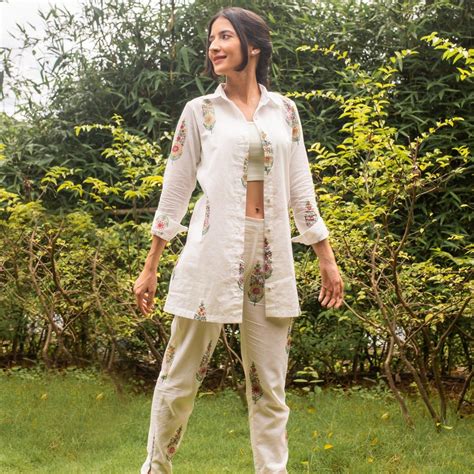 Saanjh Multi Cypress Blockprint Cotton Co-ord Set For Women – House of Ekam