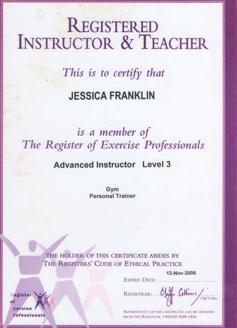 Certificate 3 In Fitness | certificates templates free