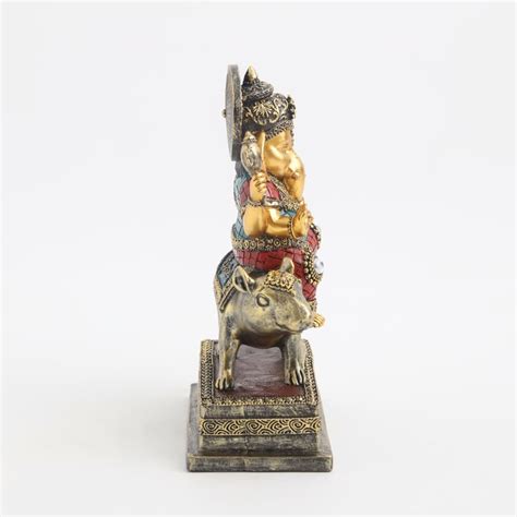 Buy Alpana Polyresin Ganesha on Mouse Figurine from Home Centre at just ...