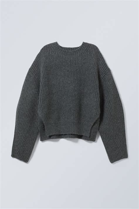 ivy knit sweater - Dark Grey | Weekday EU