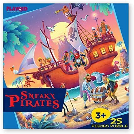 Buy Playqid Pirate ship jigsaw puzzle for kids | Sneaky treasure hunt ...
