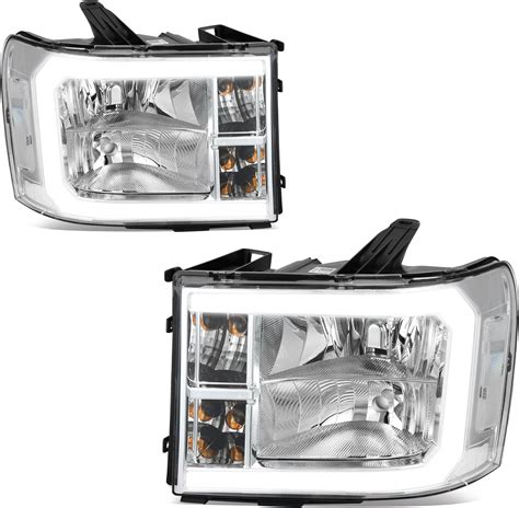 Amazon.com: DWVO LED DRL Headlight Assembly Compatible with 2007-2013 GMC Sierra 1500/2007-2014 ...