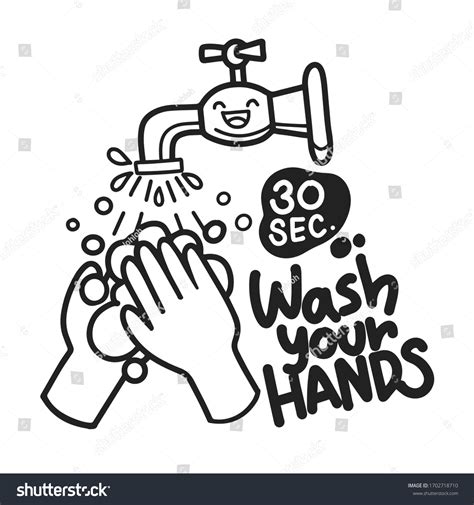 Hand Washing Clip Art Black And White