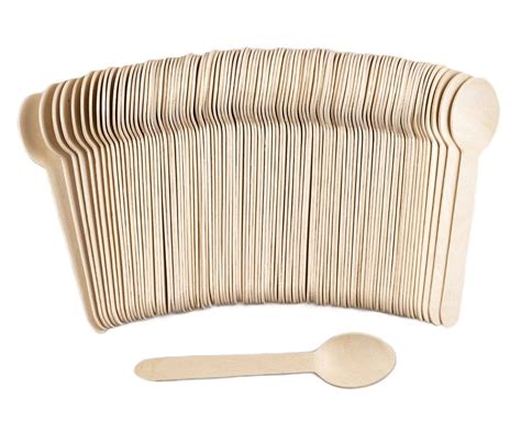 TXV Mart 100pcs Biodegradable Wooden Disposable Spoons, 6in, Natural ...
