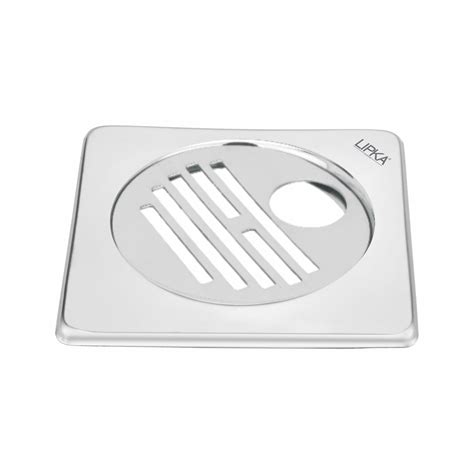 Eon Square Floor Drain with Golden Classic Jali and Hole (5 x 5 Inches ...