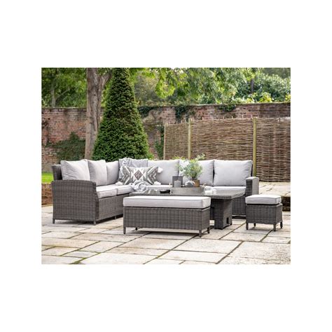Gallery Direct Milson 8-Seater Height Adjustable Garden Dining Table ...