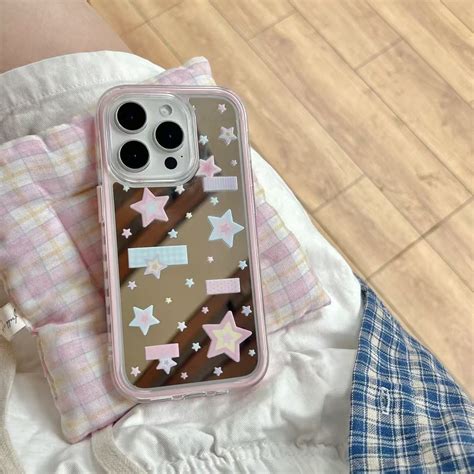 Pastel Star Clear iPhone Case – Cute Pink & Blue Holographic Design ...