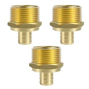 SUNGATOR 3-Pack PEX 3/4" x 1" NPT Male Threaded Adapter Crimp Fitting ...