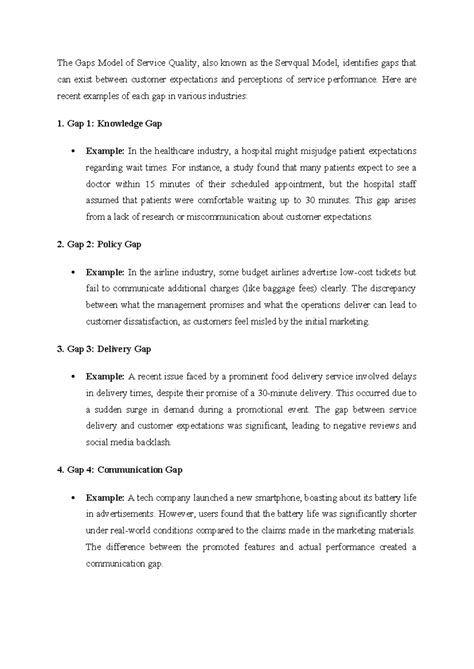 GAP Model Examples: Understanding Service Quality Gaps in Various ...