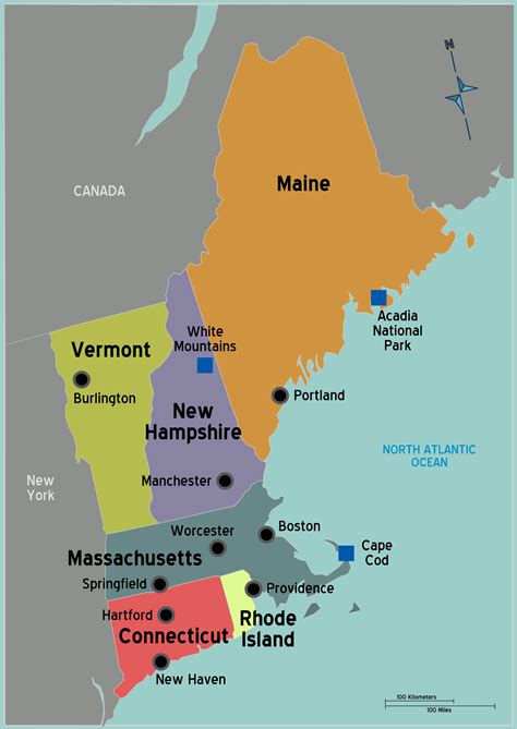 Usa New England Map • Mapsof.net
