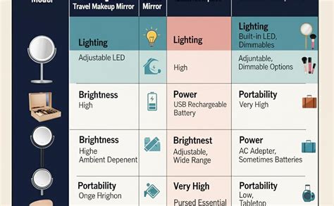 HIMART Rechargeable Travel Makeup Vanity Mirror with LED Lights ...
