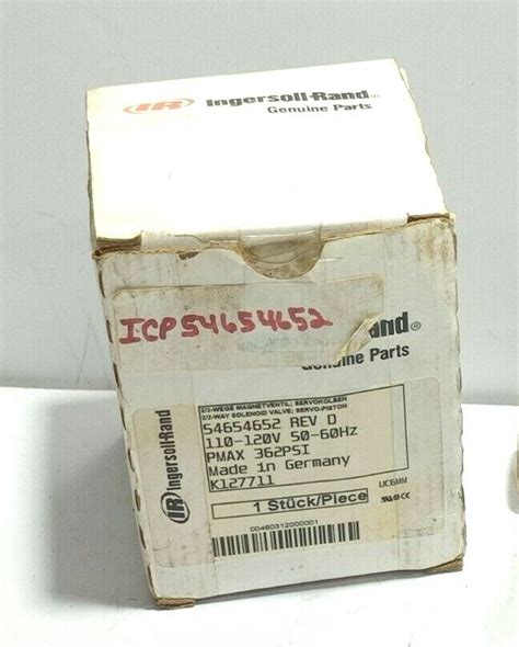 Ingersoll Rand 54654652 Rev D 2/2 Way Solenoid Valve 110-120V 50-60Hz ...