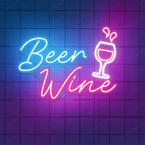Beer And Wine Neon Sign Pub Led Light - NeonGrand