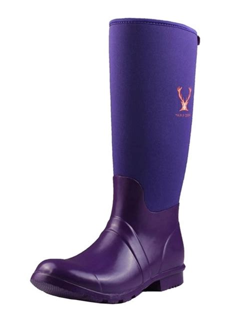 Solid Colour Women Rain Boots Anti-slip Water Shoes Neoprene Waterproof ...