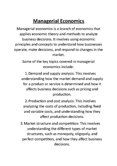 Managerial Economics - Managerial Economics Managerial economics is a ...