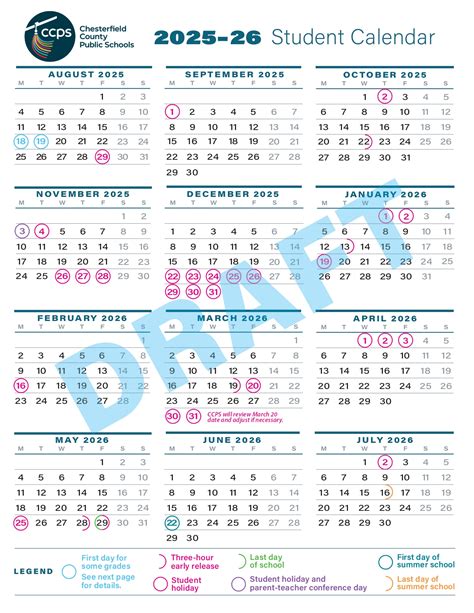 Chesterfield County Public Schools Calendar 2025-2026 [PDF]
