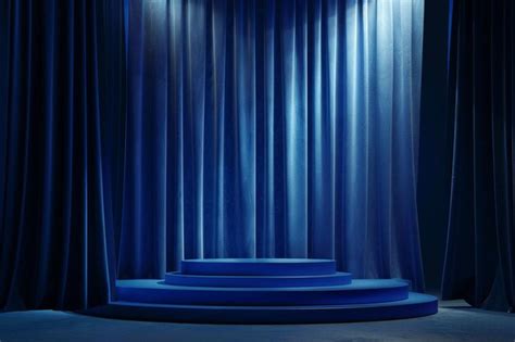 Podium render with blue background | Premium AI-generated image