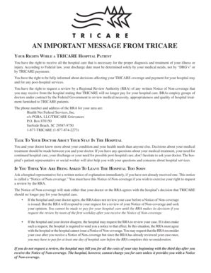 Fillable Online littletonnhhospital YOUR RIGHTS WHILE A TRICARE H ...