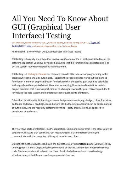 Image result for Graphical User Interface Testing