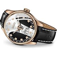 Buy DOUBLERUN 3D Glass Date Display Two Tone Dial Leather Belt Analog ...