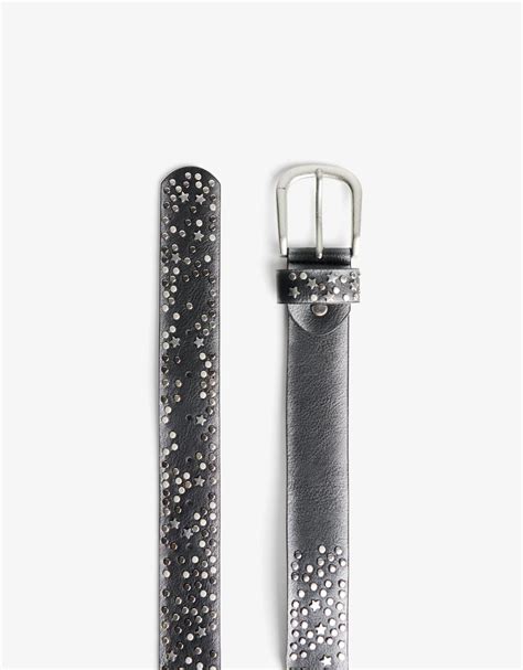 Studded faux leather belt - Men | Bershka