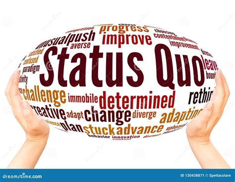 Status Quo Word Cloud Hand Sphere Concept Stock Illustration ...