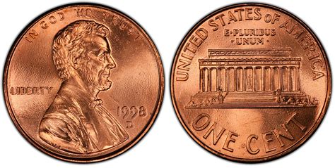 1998-D 1C, RD (Regular Strike) Lincoln Cent (Modern) - PCGS CoinFacts