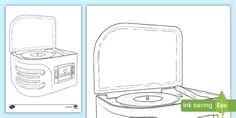 👉 * NEW * Phonograph Colouring Activity