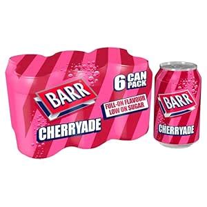 Barr Soda Cherryade Flavour 330ml, No Sugar (Pack of 6 Cans X 330ml ...