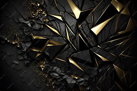 Premium Photo | Black and gold wallpaper with a black and gold background