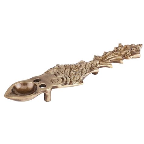 Buy Mla's Decor Fish Design Round Brass Pooja Aarti Spoon Oil Diya ...