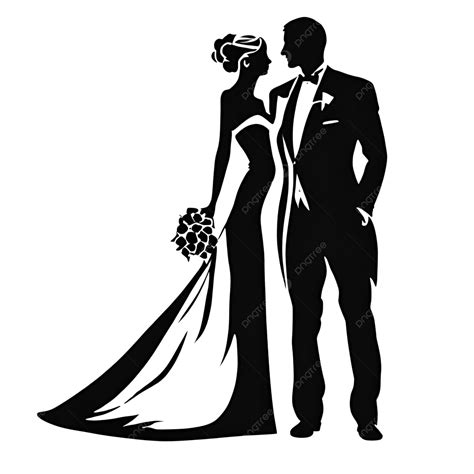 Silhouette Of Bride And Groom