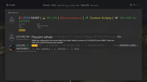 CURL error code 28 - FiveM Client Support - Cfx.re Community