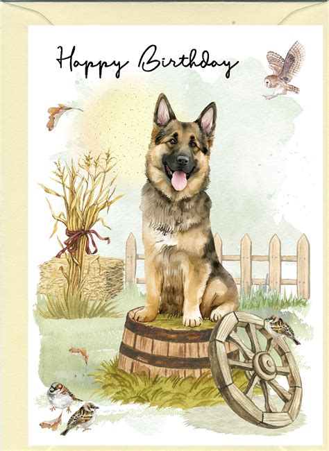 German Shepherd Happy Birthday