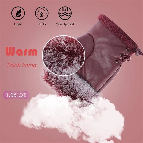 Fur Story Women's Winter Fingerless Faux Fur Lined Gloves India | Ubuy