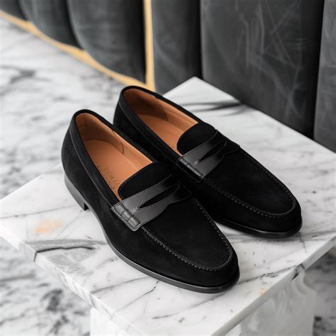 Black Nubuck Leather Enrico Loafer – Costoso Italiano
