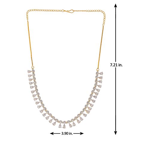 Cz Elegance Stone Studded Gold Plated Necklace Set – VOYLLA