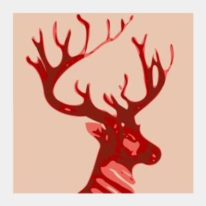 Abstract deer red Square Art | Artist: Keshava Shukla Photographic ...